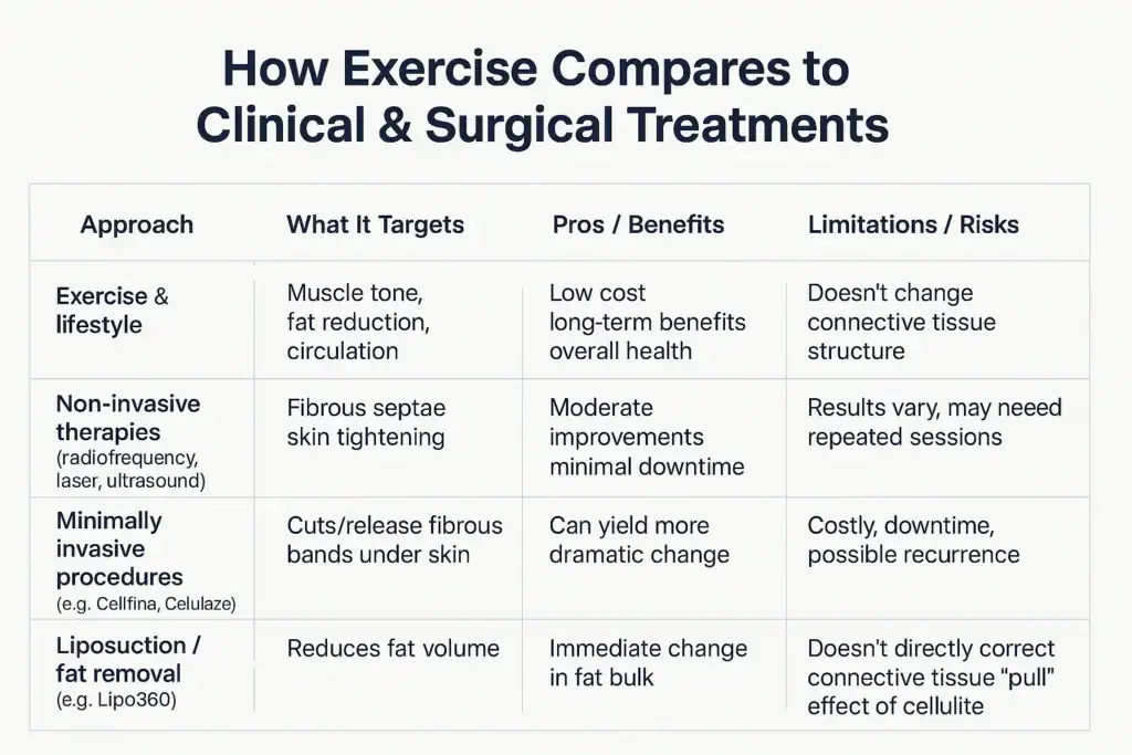 Sculpting Your Bum: Can Toning Exercises Really Reduce Cellulite? 2 How exercise compares to treatments from Lipo 360 Kenilworth